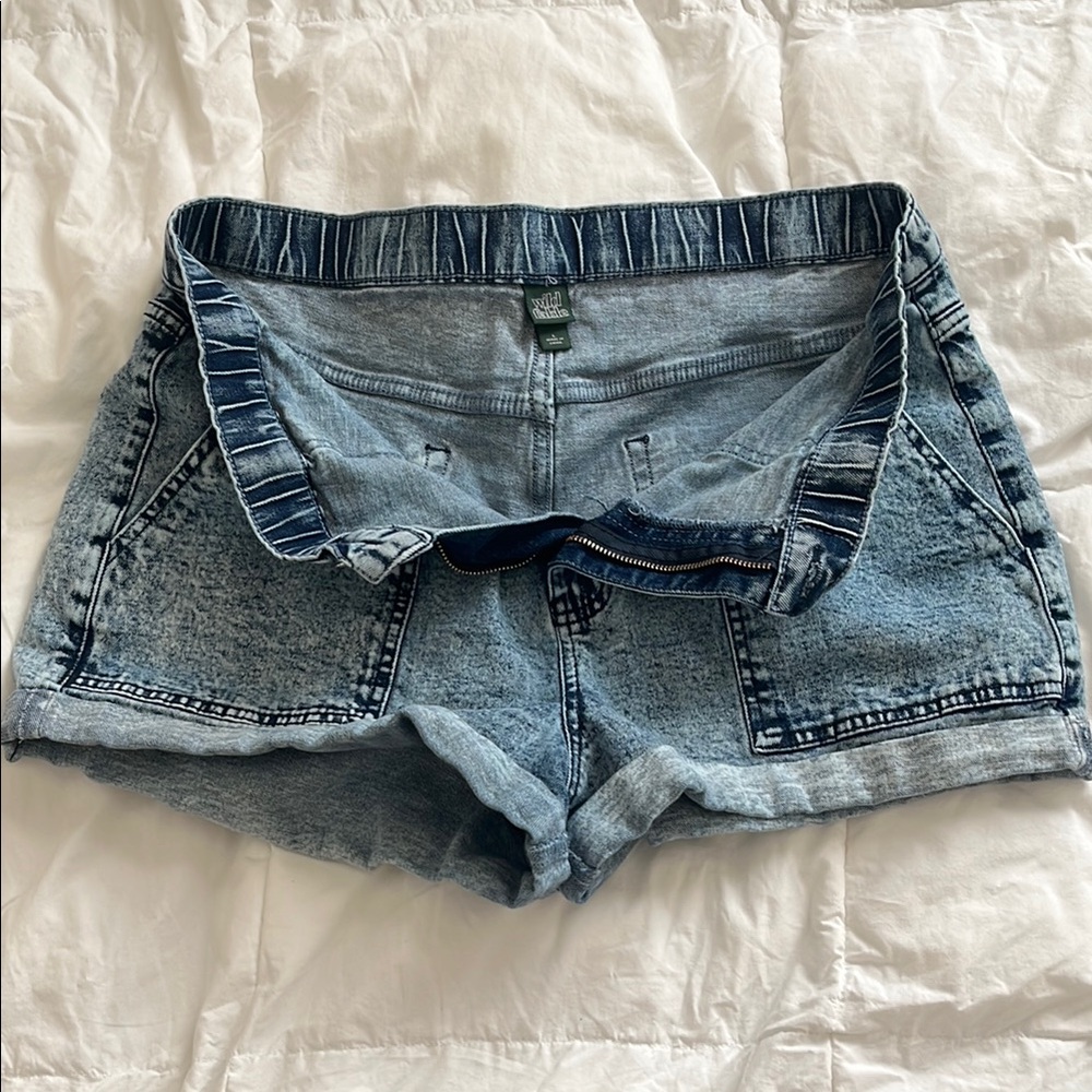Acid Wash Denim Shorts